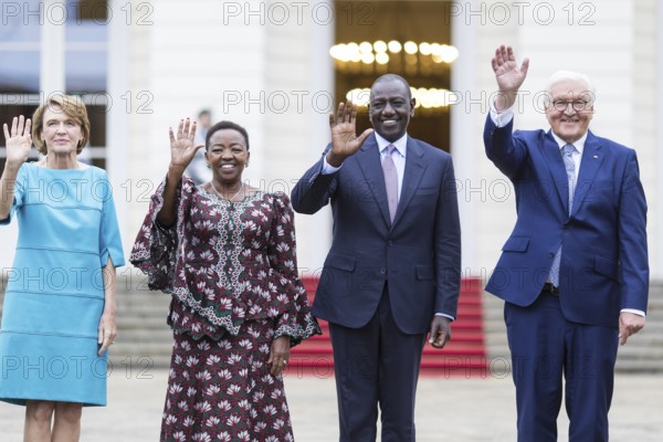 Elke Büdenbender (woman of the Federal President), Rachel Ruto, William Samoei Ruto (President of the Republic of Kenya) and Frank-Walter Steinmeier (President of the Federal Republic of Germany) at the Federal President's Citizens' Festival in the Bellevue Palace Gardens, Berlin, 13 September 2024