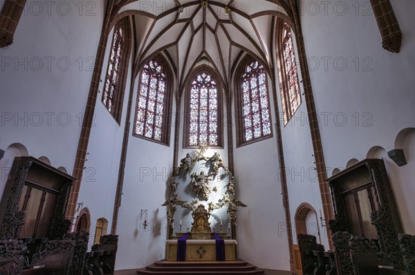 Interior, altar, choir, Church of Our Dear Lady, monastery church, Frankfurt am Main, Hesse, Germany, Europe