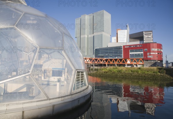 The Floating Pavilion experiment in sustainable architecture and Climate Proof Development, Rotterdam, Netherlands designed by Deltasync and PublicDomain Architects