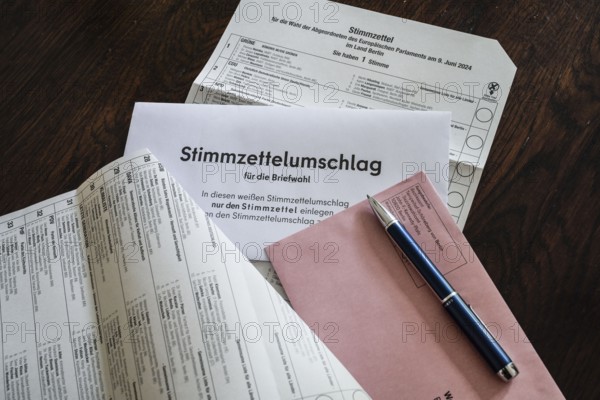 Ballot letter, ballot paper, ballot paper for the 2024 European elections in Germany