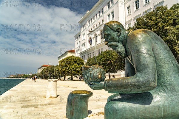 Statue of Spiridon Brusina on the promenade in Zadar, Croatia, Europe