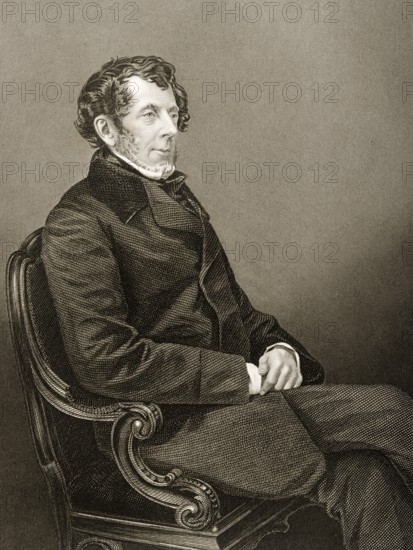 Thomas Slingsby Duncombe, 1796-1861, British radical politician. Painted by DJ Pound after a photograph by Mayall. From the book The Drawing-Room Portrait Gallery of Eminent Personages, published in London 1859, digitally restored reproduction from a 19th century original, record date not stated