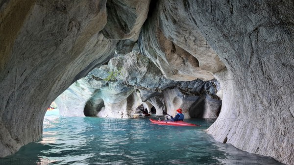 Capillas de Marmol in Lago General Carrera in Patagonia on the Carretera austral, Patagonia, Chile, South America