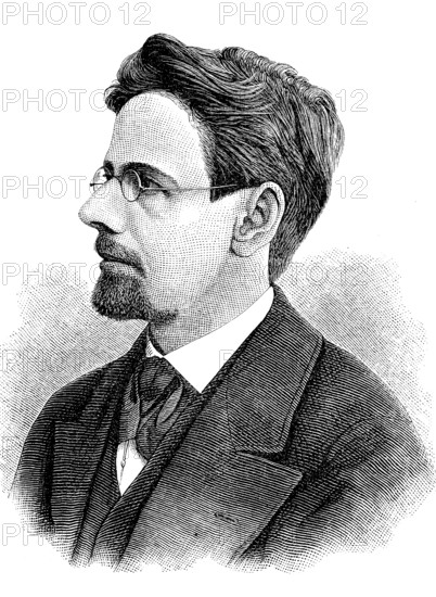 Peter Rosegger (Roßegger, 31 July 1843, 26 June 1918) was an Austrian writer and poet, Historical, digital reproduction of an original from the 19th century