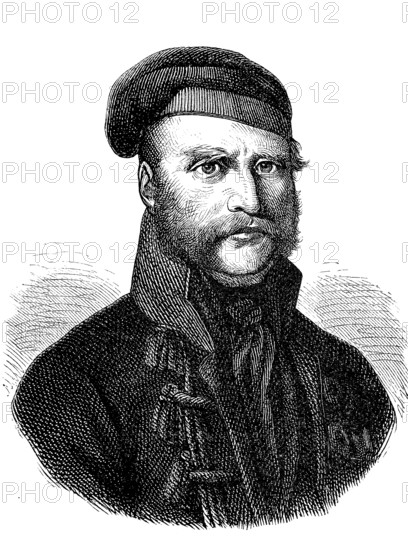 Frederick William of Brunswick, also known as the Black Duke, 9 October 1771, 16 June 1815, was one of the German national heroes of the Napoleonic Wars, Prussian general, Duke of Brunswick-Lueneburg and Prince of Brunswick-Wolfenbuettel, Historical, digital reproduction of an original from the 19th century