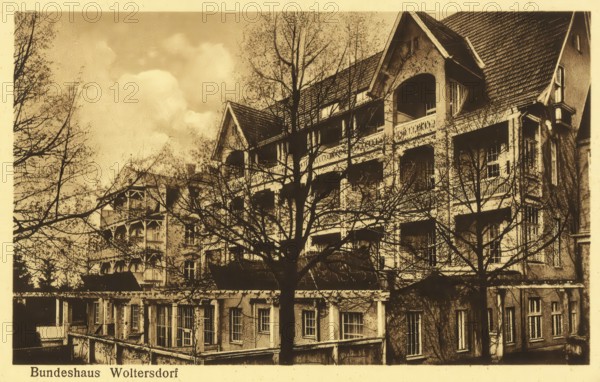 Historical postcard, picture postcard, Woltersdorf, Bundeshaus, Brandenburg, Germany, digitally enhanced reproduction of an original from around 1900, picture postcard, Europe