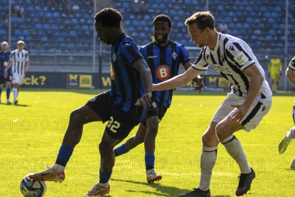 11.05.2024, Football 3rd division, Season 2023/24, Matchday 37: Waldhof Mannheim vs SV Sandhausen (4:2) . On the ball: Kennedy Onyedika Okpala (32, Waldhof Mannheim)