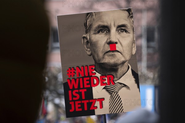 Around 20, 000 people gathered on the Römerberg in Frankfurt am Main on 20 January 2024 to demonstrate against the AfD and right-wing extremism, Römerberg, Frankfurt am Main, Hesse, Germany, Europe