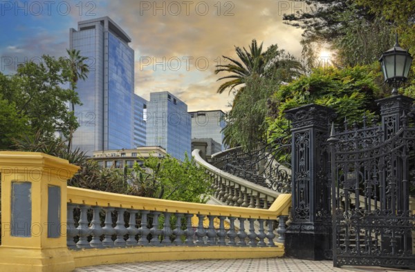 Santiago de Chile historic and business center in city downtown