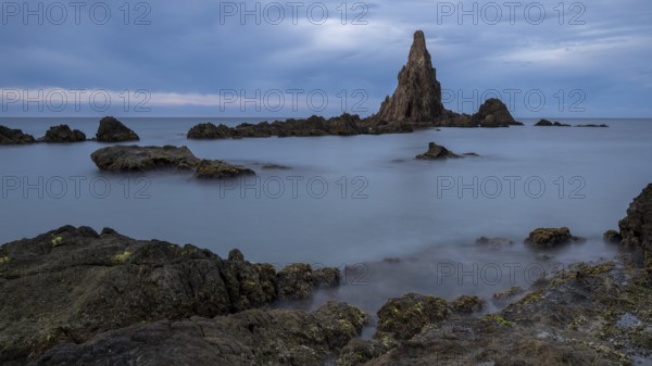 Rocky coast, Cabo de Gata-Nijar Natural Park, Almeria, Andalusia, Spain, Europe