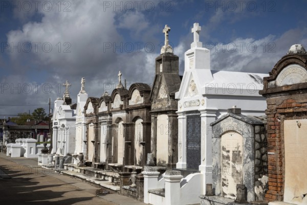 New Orleans, Louisiana - St. Joseph Cemetery #1, established in 1854. Burial in New Orleans is generally above ground due to the city's high water table and its location below sea level