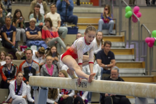 German Gymnastics League (Bundesliga) for woman, 1st competition day 2025 in Mannheim***Mia Frick (MTV Stuttgart) on the balance beam