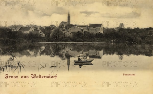 Historical postcard, picture postcard, Woltersdorf, Brandenburg, Germany, digitally enhanced reproduction of an original from around 1900, picture postcard, Europe