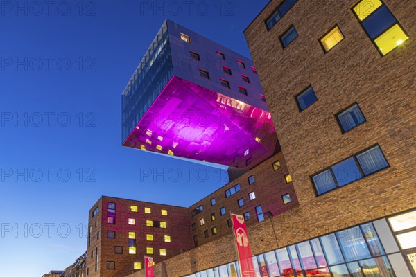 Spreeufer and Hotel nhow Berlin near the Oberbaum Bridge in Berlin, Germany, Europe