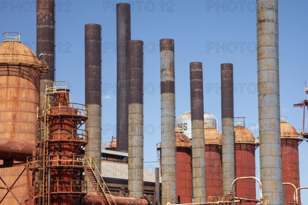 Birmingham, Alabama - The Sloss Furnaces National Historic Landmark. The furnaces made pig iron from 1882 to 1971. The facility is now open to the public