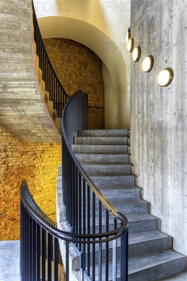 Staircase to the upper floors, Parliamentary History Exhibition in the German Cathedral at Gendarmenmarkt, Berlin, Germany, Europe