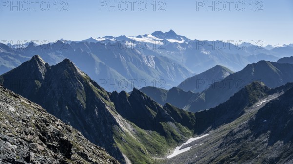 High mountains, Alpine panorama, Venediger Group, Hohe Tauern, Austria, Europe