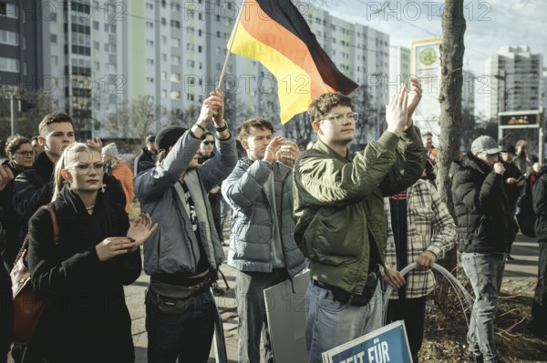 Demonstrators at the final rally of Beatrix von Storch and the AfD in the Bundestag election campaign in Lichtenberg, Berlin, Germany, Europe