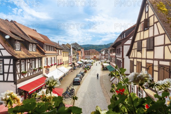 Medieval houses in the old town of Gengenbach in the Black Forest, Germany, Europe