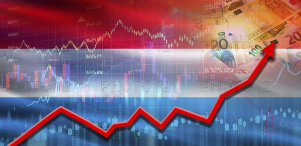 Luxembourg financial growth on market graph. luxembourg economic growth on financial graph