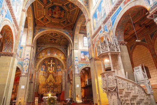 Beautiful St. Mary's Church inside in the old town of Gengenbach in the Black Forest, Germany, Europe