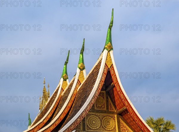 Roof of Wat Xieng Thong Sim ordination hall, Luang Prabang, Laos, Asia