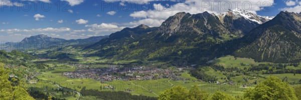 Mountain panorama from south-west on Oberstdorf, Oberallgäu, Allgäu, Bavaria, Germany, Europe