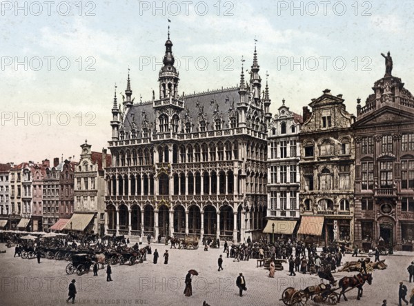 Maison du Roi, Brussels, Belgium, Historic, digitally restored reproduction from a 19th century original, Record date not stated, Europe