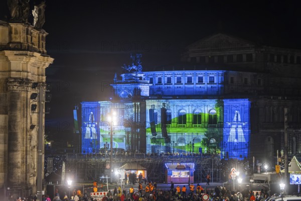 Only concert in Germany in 2024 in front of the Semperoper in Dresden. The legendary techno and electro pioneers power plant are playing a single concert in Germany this year, power plant Konzert Dresden, Dresden, Saxony, Germany, Europe