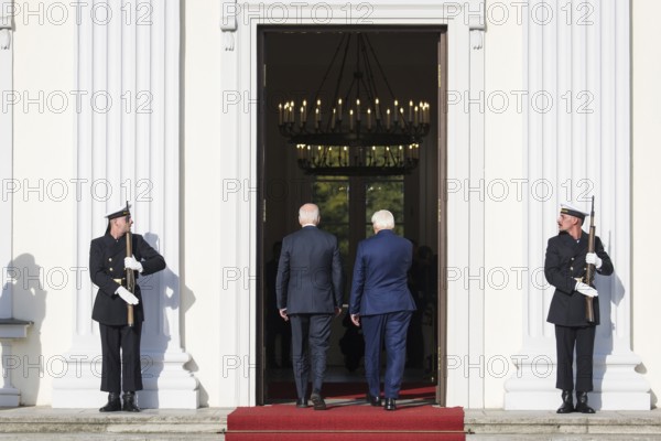Joe Biden (46th President of the United States) is received by Frank-Walter Steinmeier (President of the Federal Republic of Germany) at Bellevue Palace, Berlin, 18 October 2024