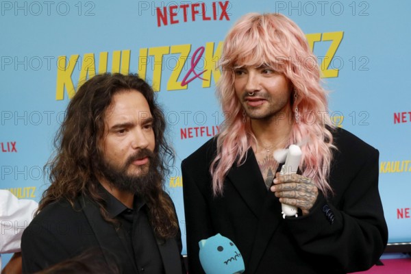 Bill Kaulitz and Tom Kaulitz at the premiere of the Kaulitz & Kaulitz (Netflix) reality series at the Delphi cinema in Berlin on 21 June 2024