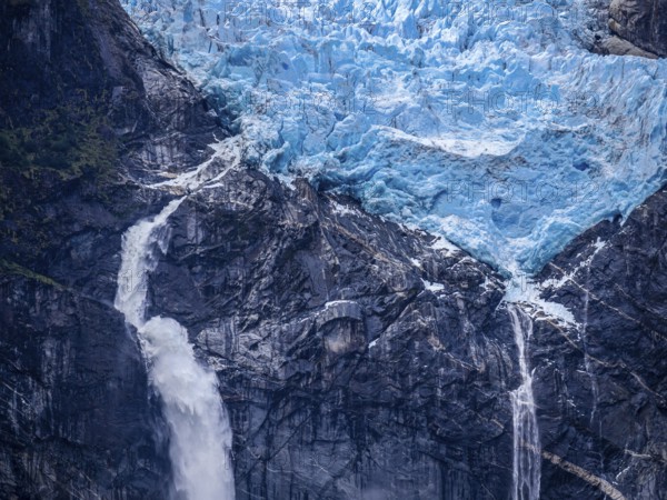 Hanging glacier, Ventisquero Colgante, Quelat national park near Puyuhuapi, Patagonia, Chile, South America