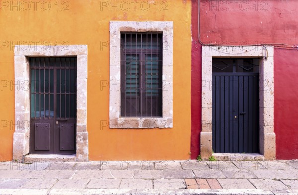 Mexico, Morelia tourist attraction colorful streets and colonial houses in historic center, Central America