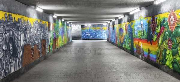 Art project by Martin Blumöhr, pedestrian subway Niwenhaus, Dom-Pedro-Straße, Munich, Bavaria, Germany, Europe