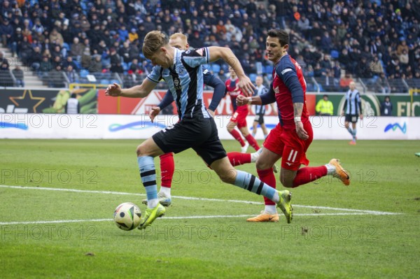 Football 3rd division, season 2024/25, matchday 24: Waldhof Mannheim vs Hansa Rostock***Dynamic start by Sascha Voelcke (2, Mannheim)