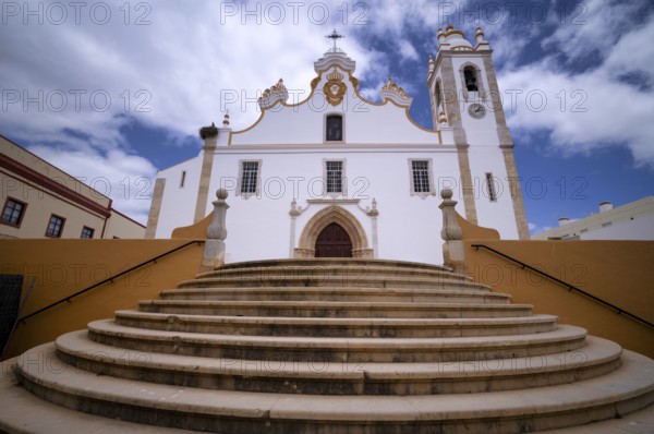 Church Igreja de Nossa Senhora da Conceição, stork, stork's nest, Portimão, Algarve, Portugal, Europe