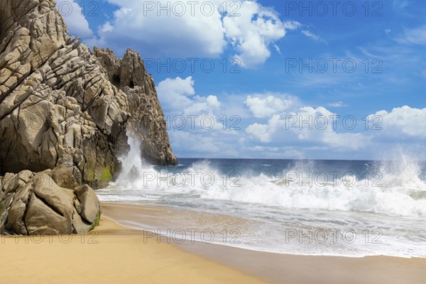 Scenic Los Cabos travel destination Playa del Divorcio, Divorce Beach located near famous Arch of Cabo San Lucas