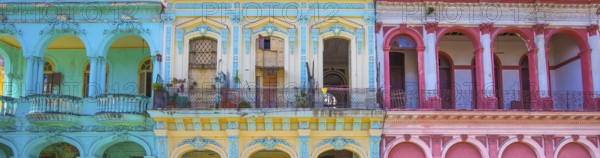 Scenic colorful Old Havana streets in historic city center (Havana Vieja) near Paseo El Prado and Capitolio