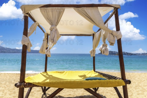 Mexico, Acapulco resort beaches and scenic ocean views near Zona Dorada Golden Beach zone, Central America