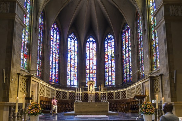 Interior view, Notre-Dame de Luxembourg Cathedral, Luxembourg City, Luxembourg, Luxembourg, Europe