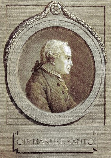Immanuel Kant, 22 April 1724, 12 February 1804, was a German philosopher of the Enlightenment, digital reproduction of an original from the 19th century, original date unknown