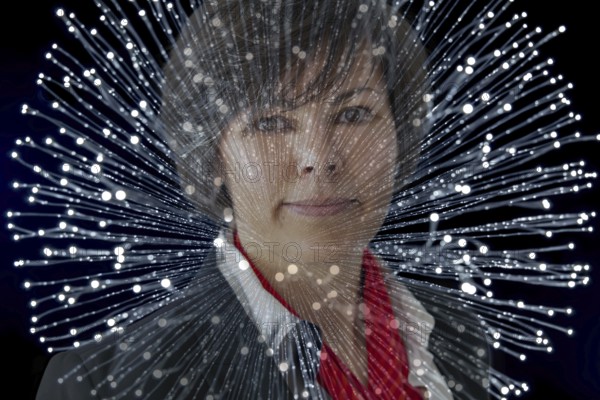 Business Woman with Light Effect
