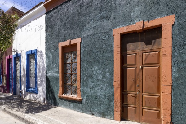 Mexico, tourist attractions and colorful streets and colonial houses in Leon historic center, Central America