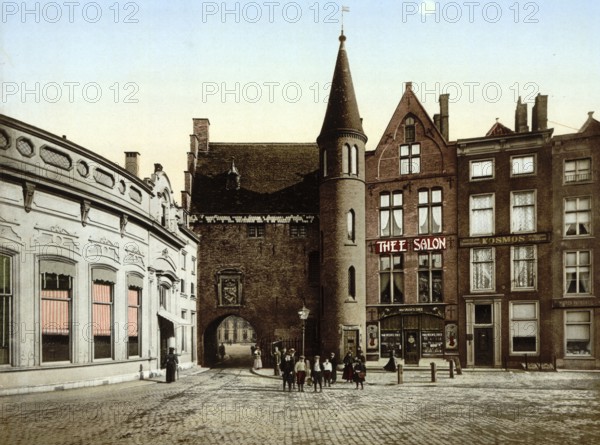 Prison Gate, Gevangenpoort, The Hague, Holland, ca 1895, Historical, digitally restored reproduction from a 19th century original, Record date not stated