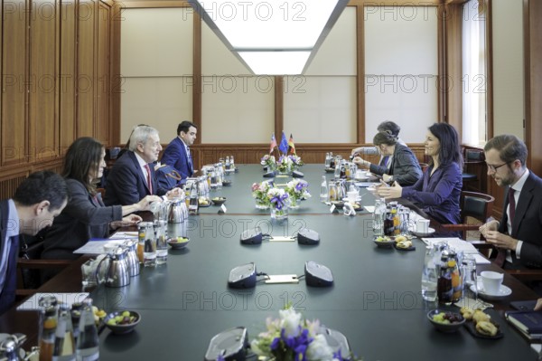 (R-L) Annalena Bärbock, Federal Foreign Minister, meets Alberto van Klaveren Stork, Foreign Minister of Chile, for talks in Berlin, 11.04.2024. Photographed on behalf of the Federal Foreign Office