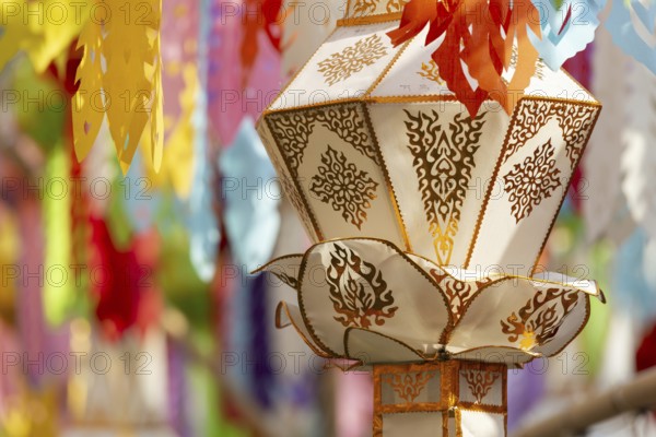 Numerous lanterns at Golden Mount at the turn of the year, Bangkok, Thailand, Asia