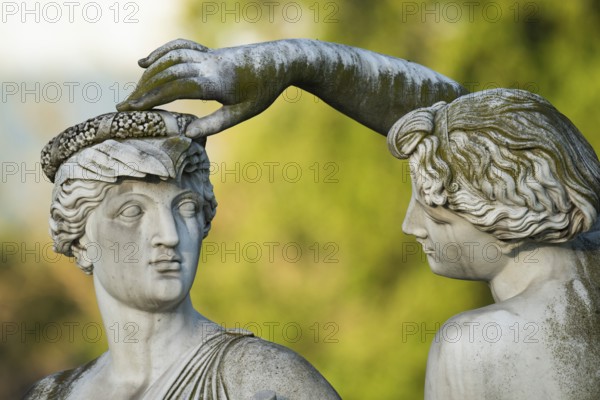 Sculpture of the charming nymphs, Natural History Museum Stuttgart, Rosenstein Castle, Rosenstein Park, Stuttgart, Baden-Württemberg
