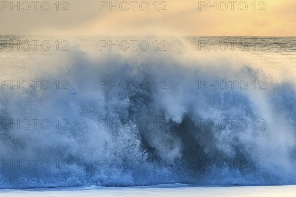 Big waves on the beach, Dyrholaey, Vik, Iceland, Europe
