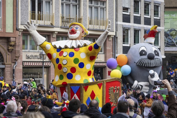 The Frankfurt carnival parade will pass through the Römerberg in Frankfurt am Main on 11 February 2024, Römerberg, Frankfurt am Main, Hesse, Germany, Europe
