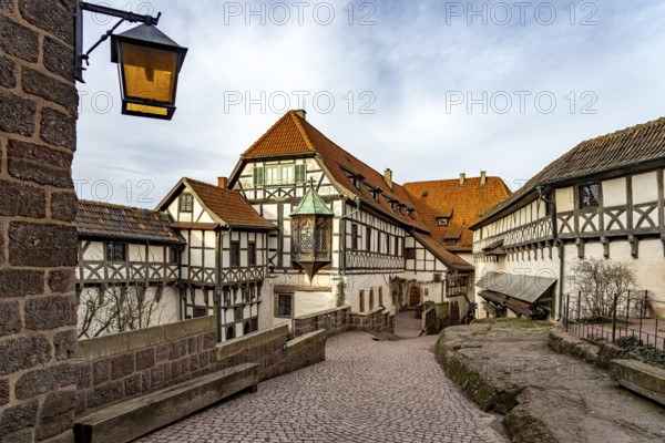 Bailiwick with the Nuremberg Oriel, Wartburg Castle, UNESCO World Heritage Site in Eisenach, Thuringia, Germany, Europe